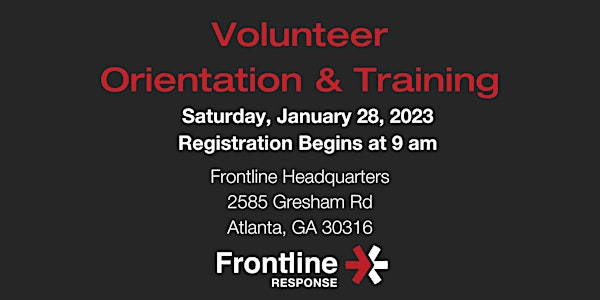 Frontline Response - Volunteer Orientation and Training