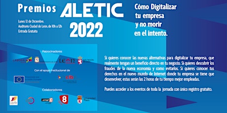 Imagen principal de Premios ALETIC  2022: Cómo Digitalizar tu empresa y no morir en el intento