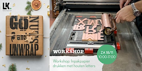 Workshop:  Inpakpapier drukken met houten letters