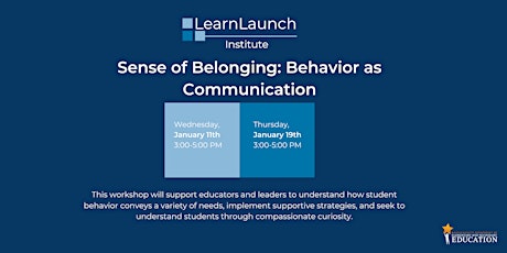 Sense of Belonging: Behavior as Communication primary image