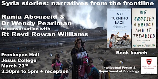 Syria stories: narratives from the frontline: seminar and book launch 