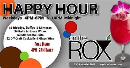 Late Night Happy Hour with craft cocktails on Nicollet Mall