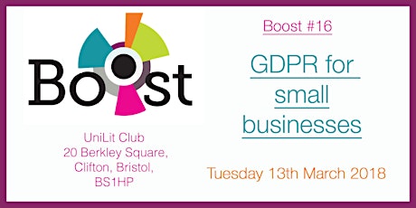 Boost Bristol - GDPR for small businesses primary image