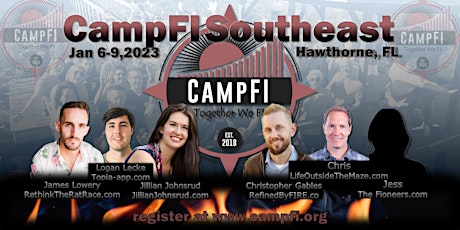 Hauptbild für CampFI: Southeast JAN: Jan 6-9, 2023