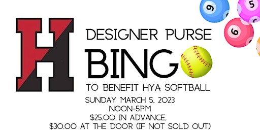 HYA Softball Designer Purse Bingo