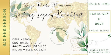 King's Schools Lasting Legacy Breakfast 2023