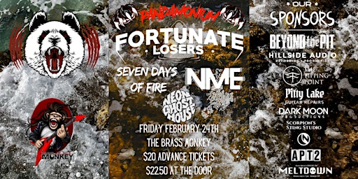 Fortunate Losers w/ Seven Days Of Fire,Not My Enemy,Neon Ghost House @Brass