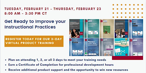 Virtual Product Training  February 21-23, 2023