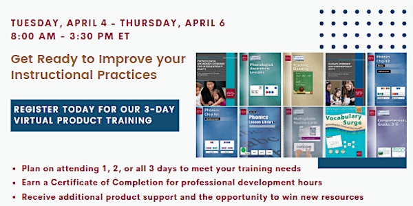 Virtual Product Training April  4-6, 2023