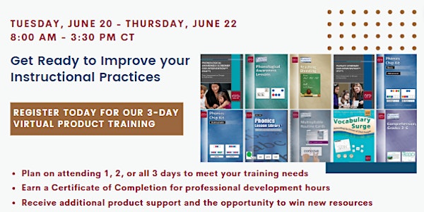Virtual Product Training June 20-22, 2023