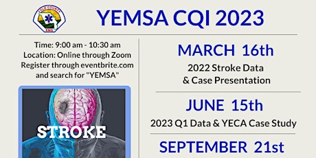 Imagem principal do evento YEMSA CQI (2022 Stroke Data & Case Presentation)
