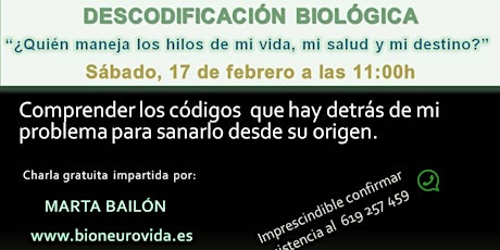 Imagen principal de Charla Biodescodificación en Elche