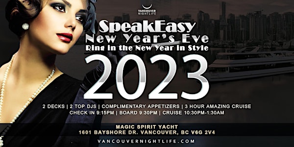 Vancouver New Year's Eve Party Speakeasy Cruise 2023