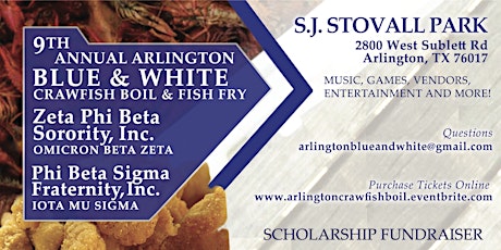9th Annual Blue & White Crawfish Boil & Fish Fry - SCHOLARSHIP FUNDRAISER primary image