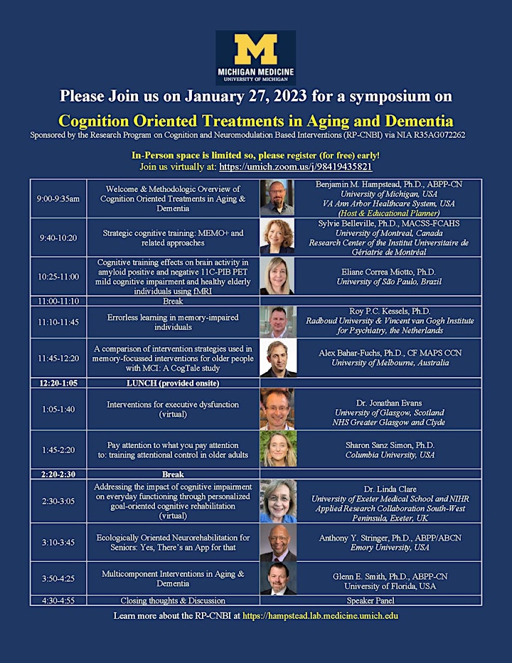 Cognition Oriented Treatments in Aging and Dementia Symposium image