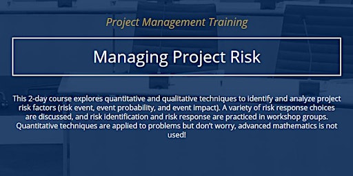 Imagen principal de Managing Project Risk [ONLINE]