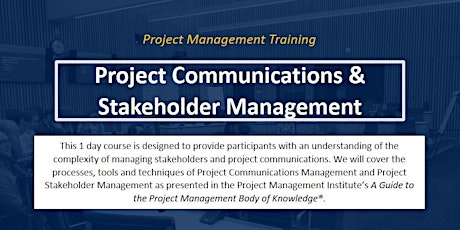 Project Communications & Stakeholder Management [ONLINE]