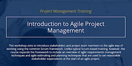Introduction to Agile Project Management [ONLINE]