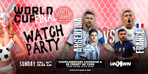 Imagen principal de FREE BEER - WORLD CUP FINAL VIEWING  @ THE DIRTY RABBIT