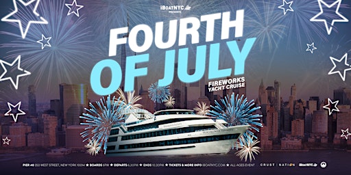 Hauptbild für 4th of July Fireworks Yacht Cruise NYC | OPEN BAR & FOOD