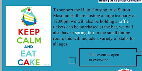 Afternoon tea & cake sale  & spring fair charity day for Haig Housing. primary image