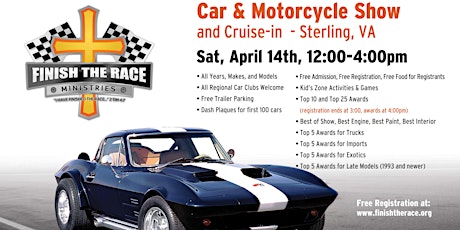 2018 Finish the Race Ministries Spring Car & Motorcycle Show primary image