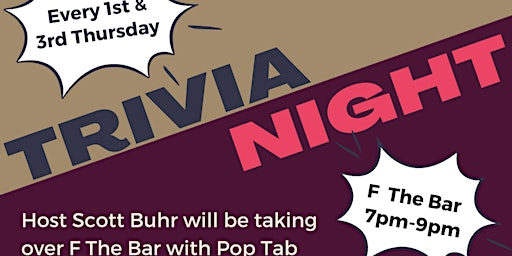 Trivia Night @F The Bar