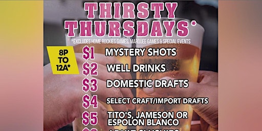 Thirsty Thursdays w/ $1 Wings