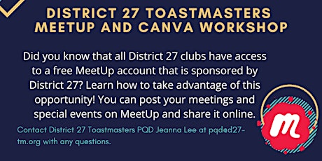 District 27 Toastmasters MeetUp and Canva Workshop