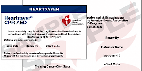 American Heart Association Heart Saver CPR AED