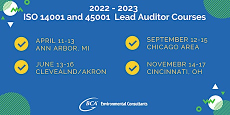 ISO 14001 and/or 45001 Lead Auditor Course (Cleveland/Akron)