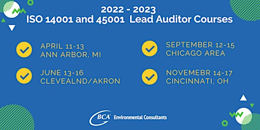 ISO 14001 and/or 45001 Lead Auditor Course (Cincinnati) primary image