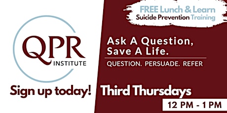 QPR - Suicide Prevention Gatekeeper Training (Virtual)