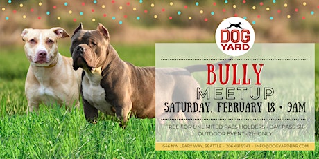 Bully Breed Meetup at the Dog Yard Bar in Ballard - Saturday, February 18