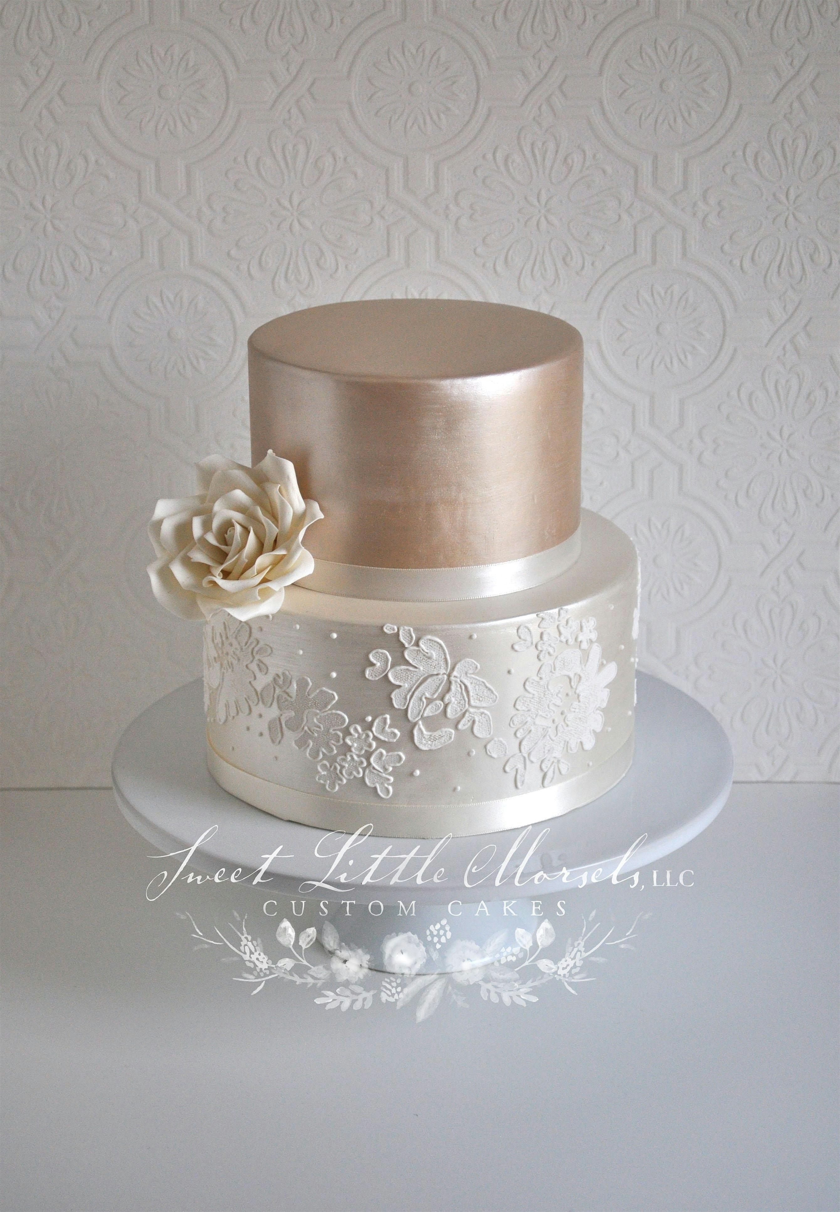 Two Tier Luster Fondant Cake Class w/Stencil & Wafer Paper Blossoms