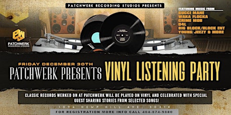 Primaire afbeelding van Patchwerk Presents: Vinyl Listening Party