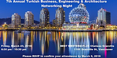 7th Annual Turkish Business,Engineering & Architecture Networking Night primary image
