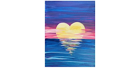 Heart Sunset Beach Painting on Canvas  Paint & Sip Art Class, Medina