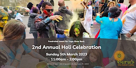2nd Annual Holi Celebration at Guru's for Yoga Gives Back