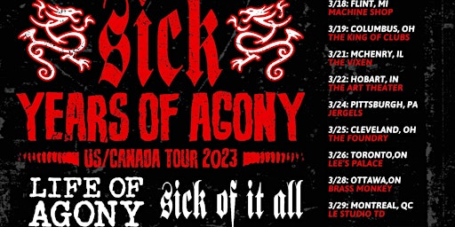 Imagen principal de Life Of Agony / Sick Of It All - Brass Monkey