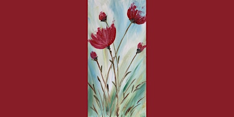 Abstract Summer Poppies Flower Canvas Paint Sip Art Class Akron