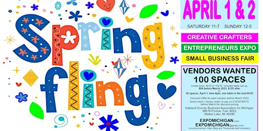 SPRING FLING - CRAFTERS MARKETPLACE - SMALL BUSINESS FAIR - EXPO MICHIGAN