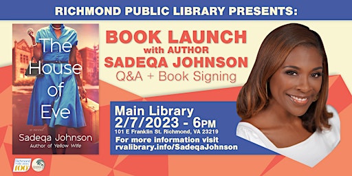 BOOK LAUNCH: "The House of Eve" with author Sadeqa Johnson