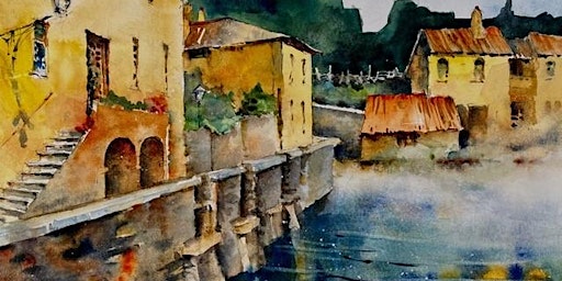 "Hot Springs at Bagno Vignoni" - painting online with Randy Hale