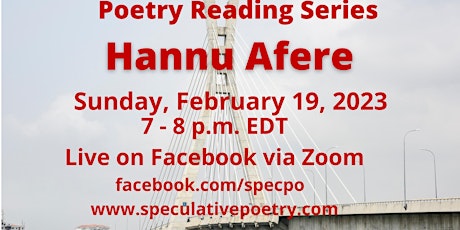 The Speculative Sundays Poetry Reading Series presents Hannu Afere