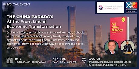 Talk on 'The China Paradox - At the Frontline of Economic Transformation' primary image