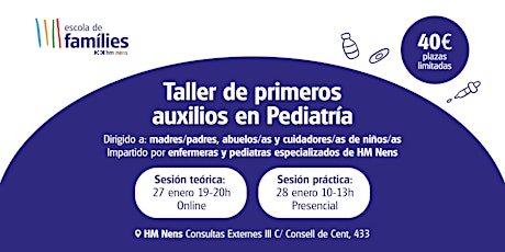 Taller de primeros auxilios en Pediatría | Escuela de Familias | HM Nens primary image