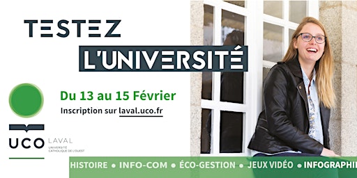 TESTEZ L'UNIVERSITÉ UCO Laval - 13 au 15 février 2023