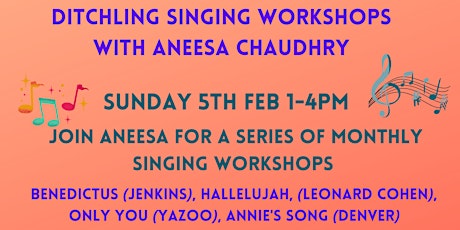 Image principale de Ditchling Singing Workshop with Aneesa Chaudhry