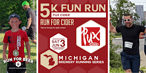 5k Beer Run x Pux Cider Trail Run | 2023 MI Brewery Running Series primary image